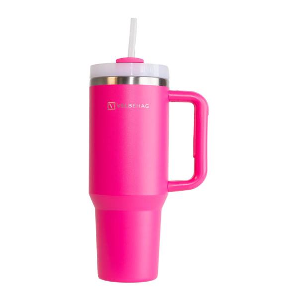 Velbehag The Tumbler med sugerør 1,2 L nostalgic lovers rosa
