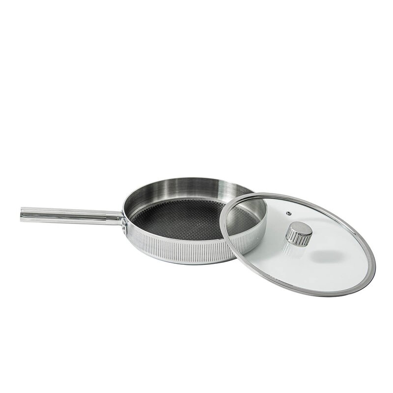 Vargen & Thor Glima traktørpanne 28 cm med lokk blankt stål