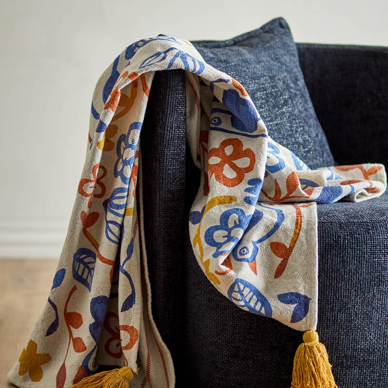 Bloomingville Figuria pledd 160x130 cm flerfarget
