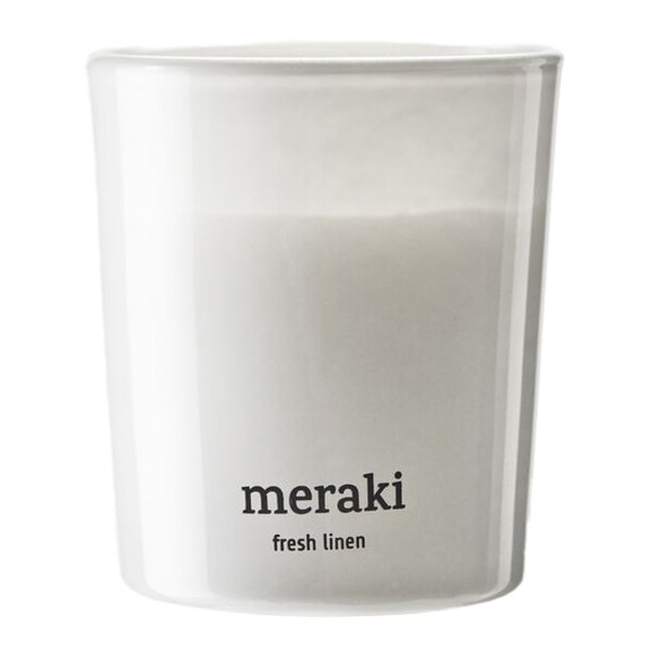 Meraki – Fresh Linen duftlys 7×6 cm  hvit