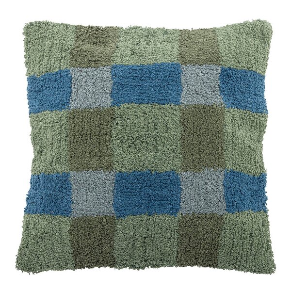 Bloomingville Pil pute 50x50 cm rutet grønn