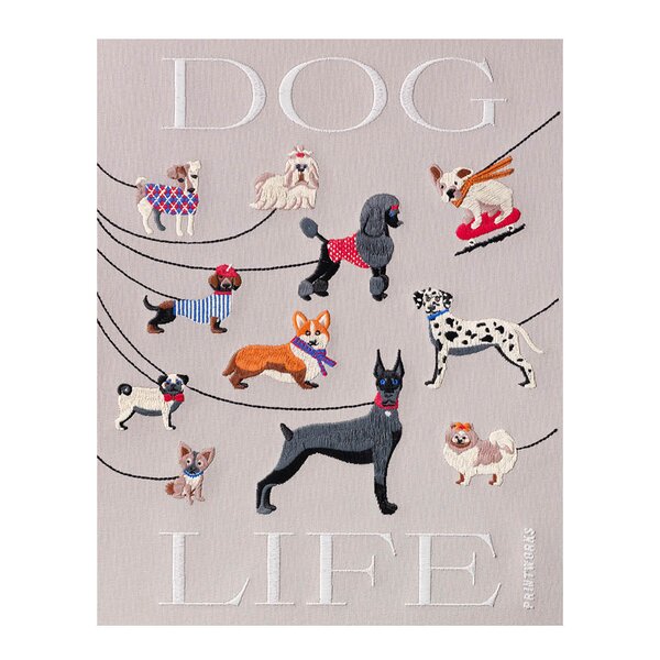 Printworks - Brodert fotoalbum 33x27 cm Hund beige/multi
