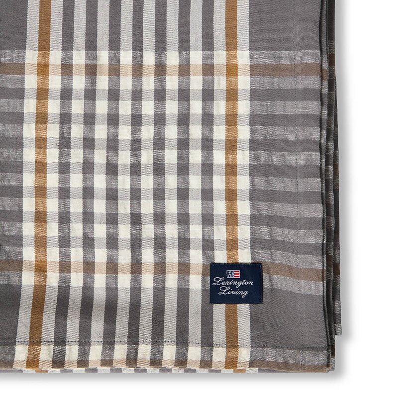 Lexington Rutete duk 150x250 cm grå/hvit/fudge