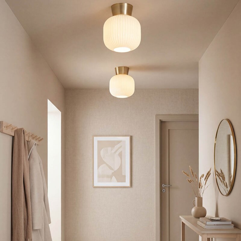 Aneta Lighting Vanja plafond 20 cm hvit/matt messing