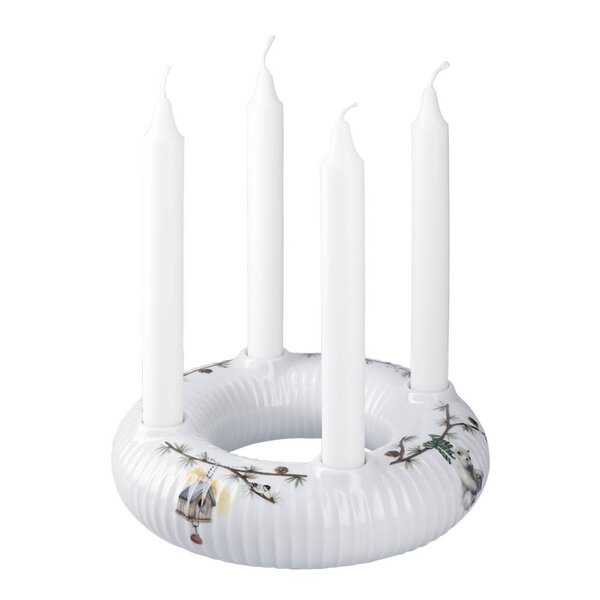 Kähler - Hammershøi Christmas adventsstake 21,5 cm hvit m/dekor