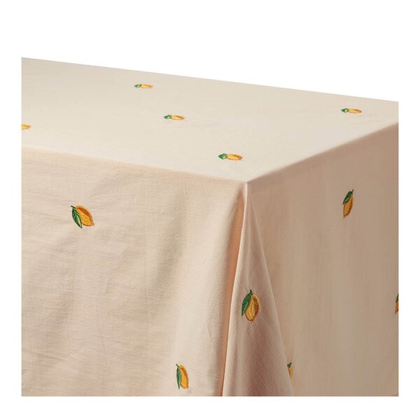 Midnatt Lemon bordduk 180x145 cm beige/gul