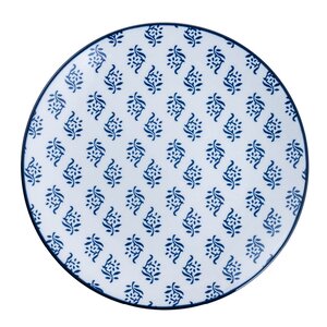 Stiernholm Sakura asjett 19 cm hvit/blå