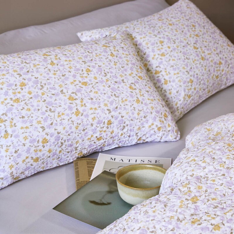 Høie Clara krepp sengesett 140x200 cm lavendel