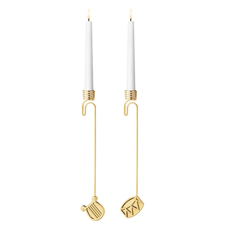 Georg Jensen 2026 lysholder til juletre 2 stk cm gull
