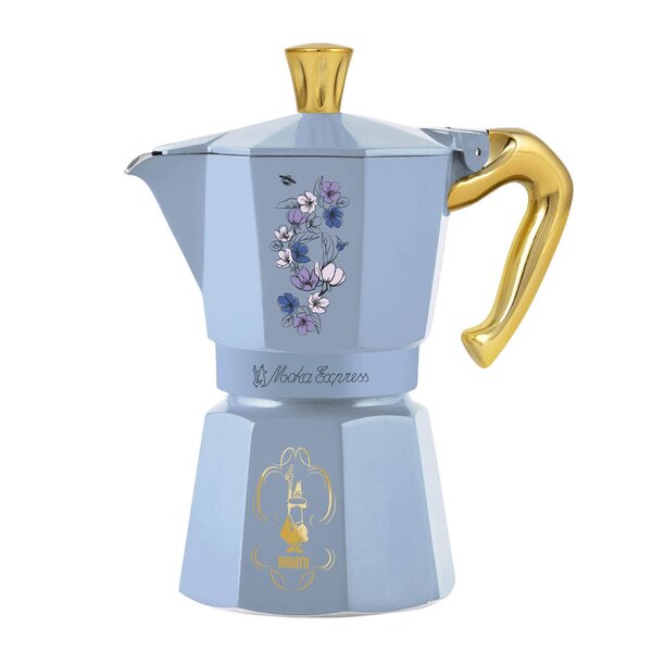 Bialetti Bridgerton Moka Express mokkakanne 6 kopper 27 cl blå/gull