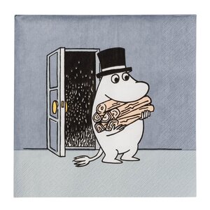 MoominArabia Mummi serviett 33x33 cm 20 stk Mummipappa grå