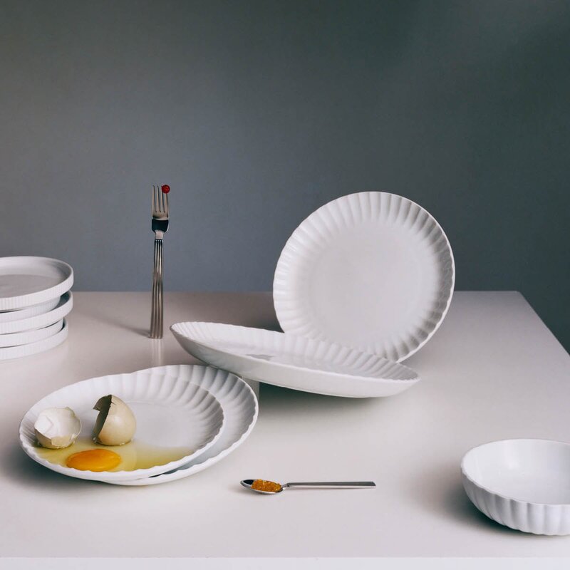 Georg Jensen Bernadotte coupe asjett 19,5 cm hvit