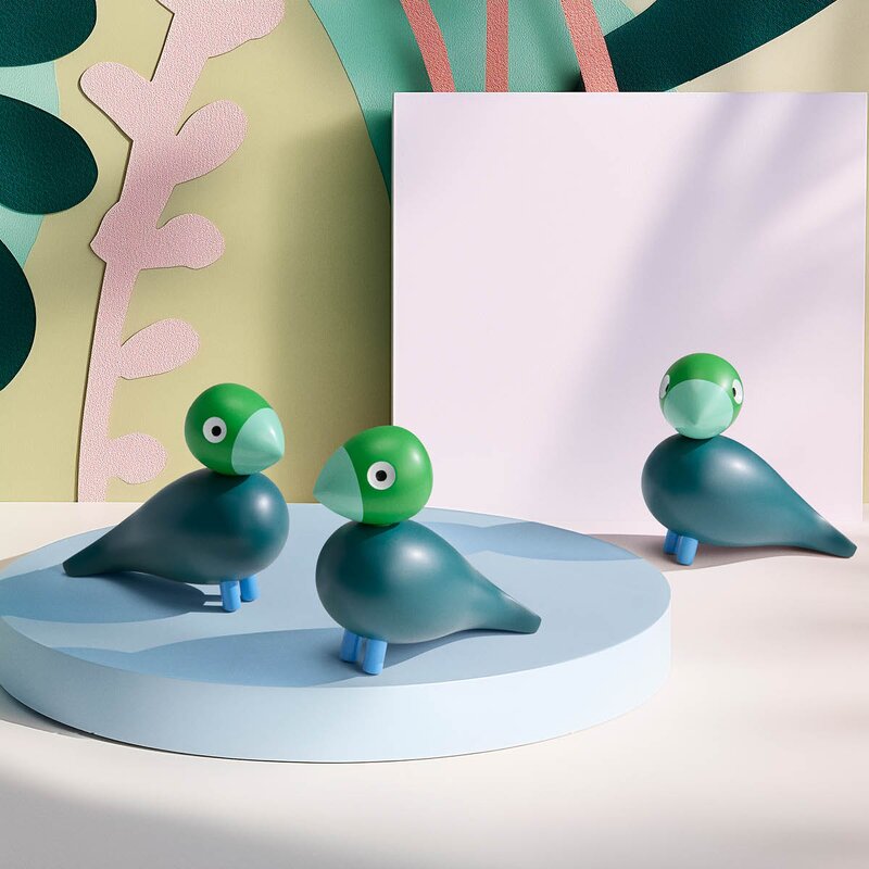 Kay Bojesen Denmark Year Bird 2026 Birk 12,5 cm mørk grønn