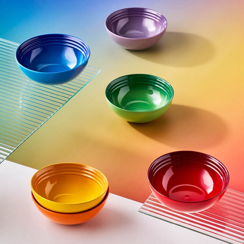 Le Creuset Rainbow dyp tallerken 16 cm 6 stk 