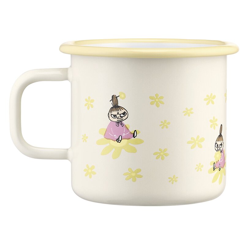 Muurla Mummi emaljekopp 37 cl blomster hvit