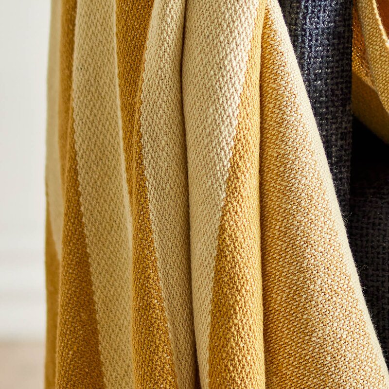 Bloomingville Frello pledd 160x130 cm gul