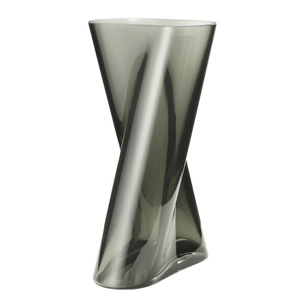 Georg Jensen Lituus vase stor 32 cm røkfarget glass