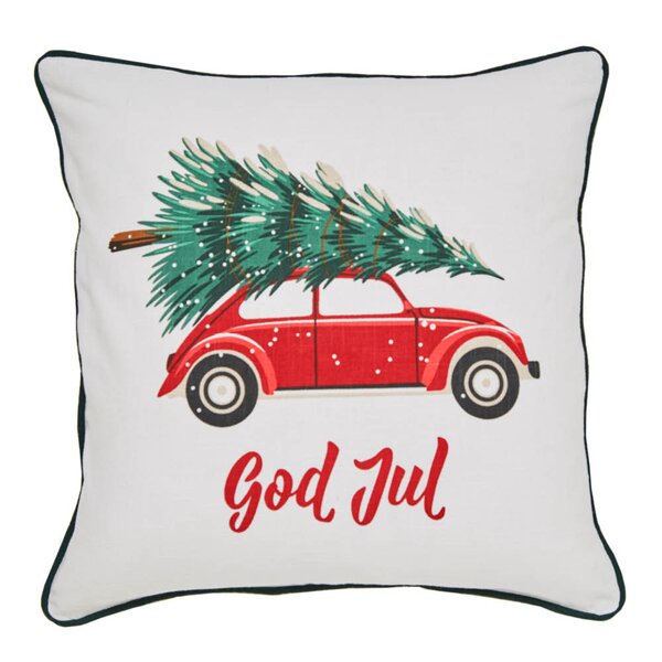 Holmen Driving putetrekk 50x50 cm krem/rød