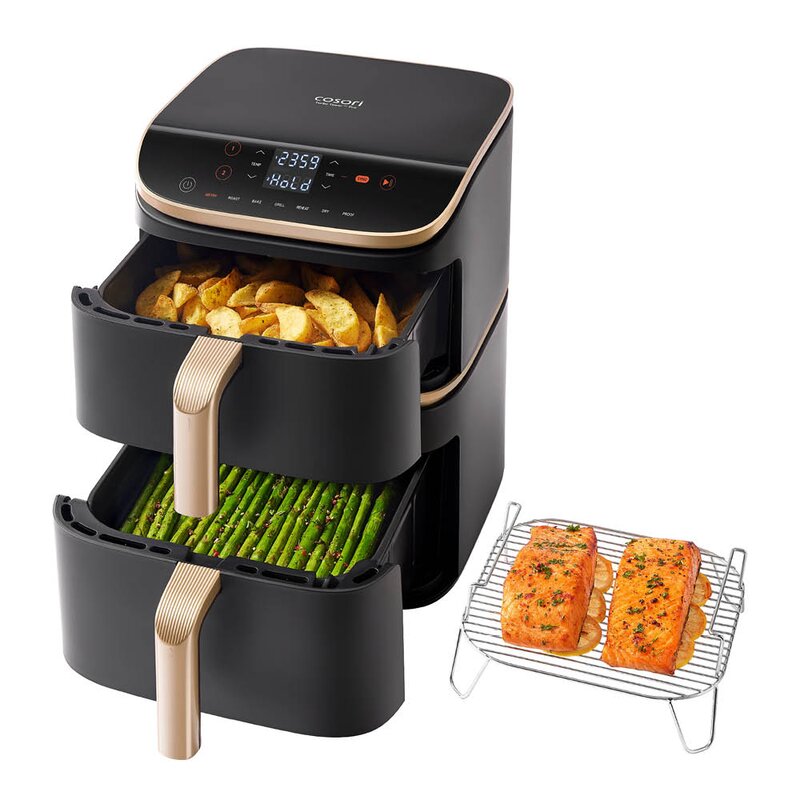 Cosori Turbo Tower Pro airfryer 10,8L mørk grå/roségull