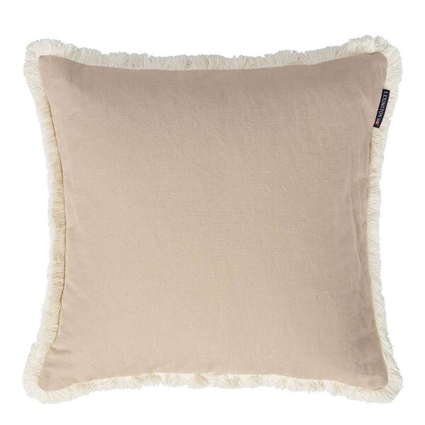 Lexington - Putetrekk lin/bomull med frynser 50x50 cm beige