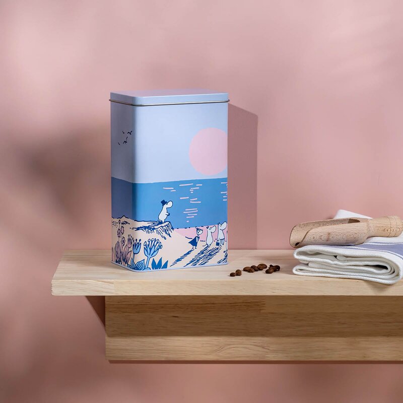 Muurla Mummi metallboks Solnedgang 12x8x20 cm blå