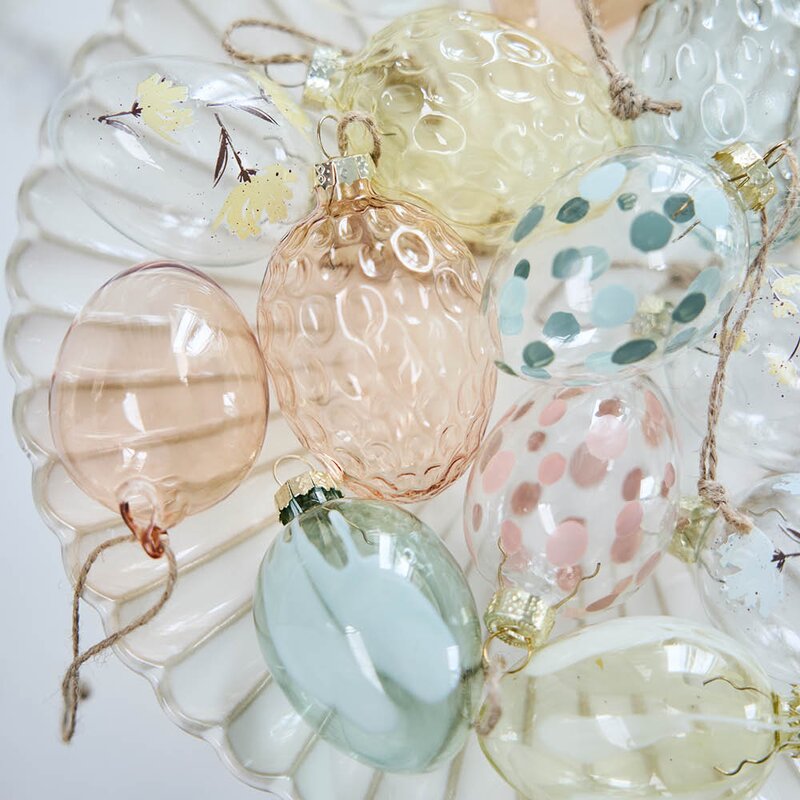 Lene Bjerre Florella hengende eggdekorasjon 7 cm rosa