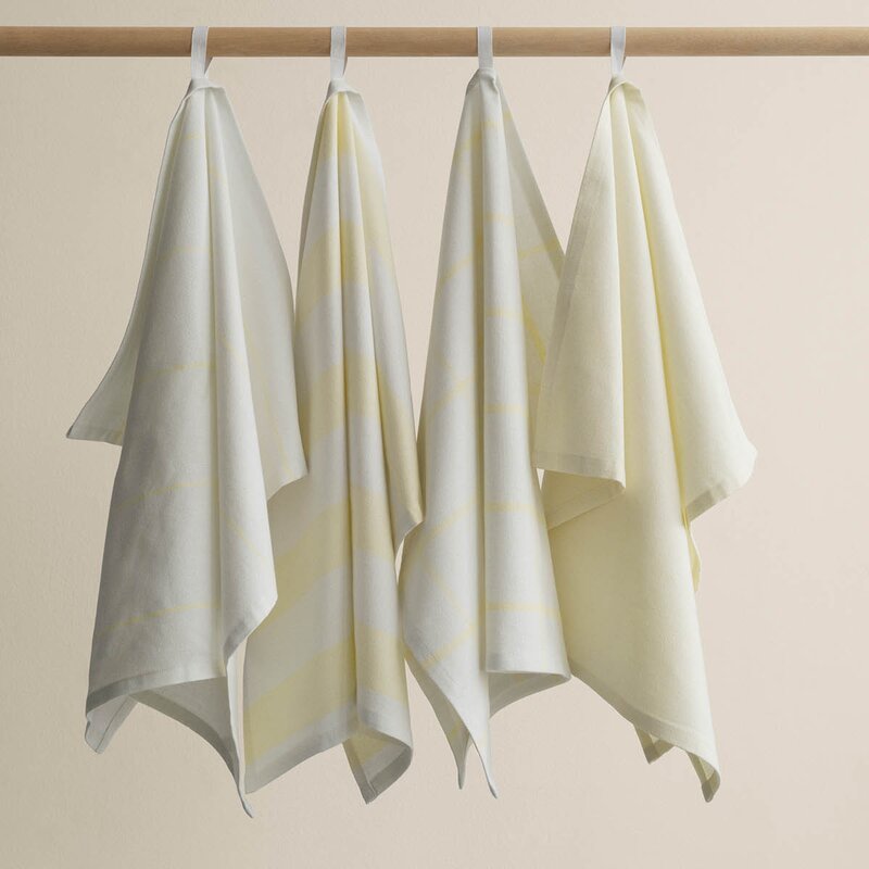 Blomus Taulo kjøkkenhåndkle 70x50 cm 2 stk hvit/gul