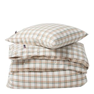 Lexington Sengesett flanell 140x220 cm rutete grønn/beige/hvit