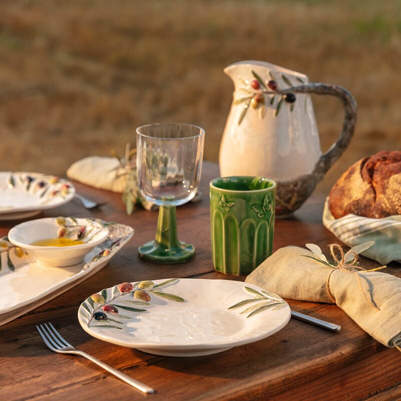 Bordallo Pinheiro Olival serveringsfat 40,5x16 cm oliven hvit