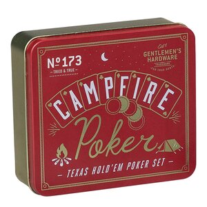 Gentlemen-s Hardware Campfire pokersett i etui rød