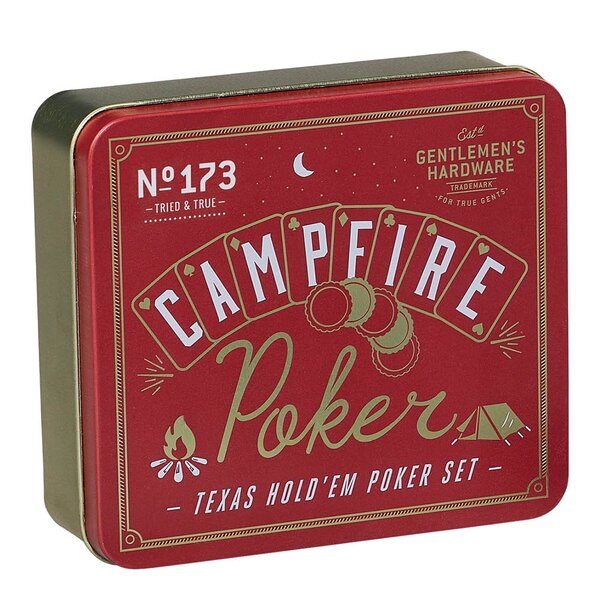 Gentlemen-s Hardware Campfire pokersett i etui rød