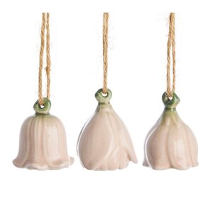 Lene Bjerre Dehlia hengende blomsterdekorasjon 3 stk 4,5 cm rosa