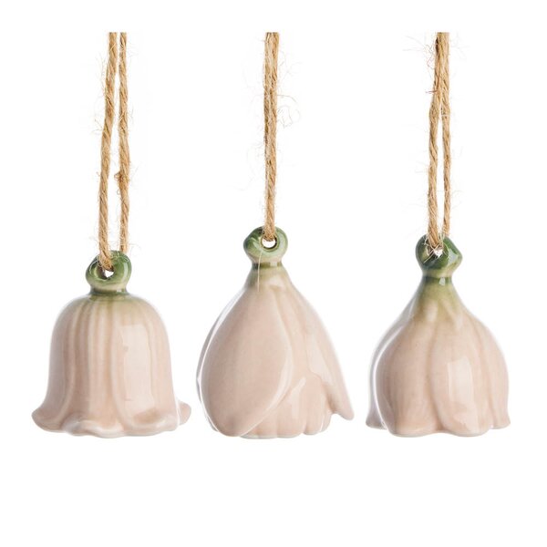 Lene Bjerre Dehlia hengende blomsterdekorasjon 3 stk 4,5 cm rosa