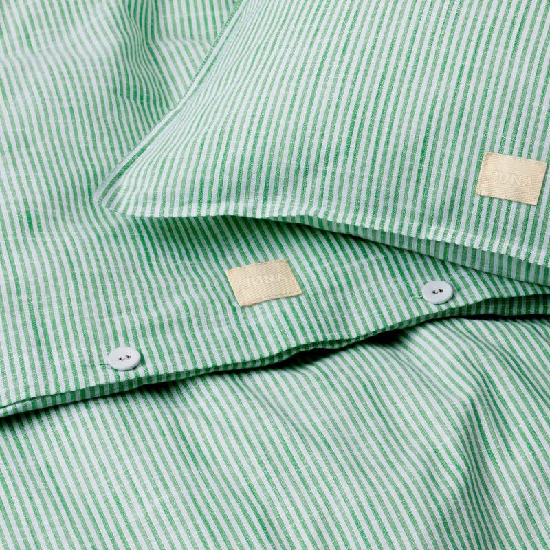 Juna Monochrome Lines sengetøy 140x200 cm grønn/hvit
