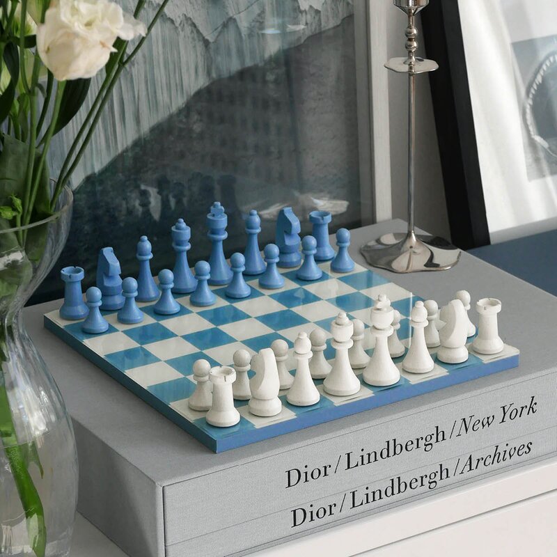 Printworks Klassisk sjakkspill dusty blue