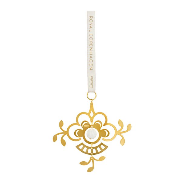 Royal Copenhagen Juleornament blomst 10 cm forgylt