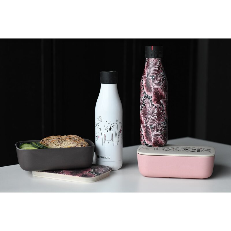 Les Artistes Bottle Up Design termoflaske 0,5L burgunder/hvit/svart