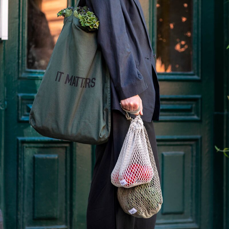 The Organic Company Gjenbrukbar nettpose stor 40x30 cm clay