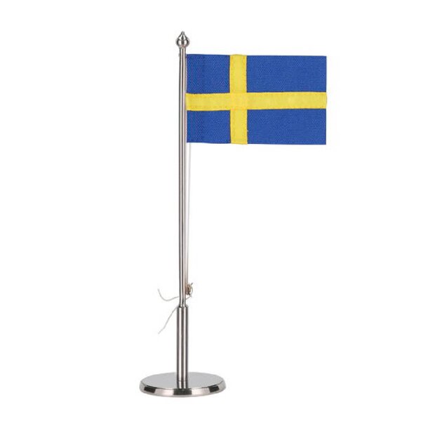 Gense Bordflagg svenske flagget 20,5 cm blankt stål