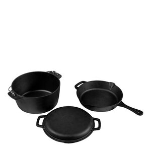 Espegard Grytesett til bål 3 deler støpejern