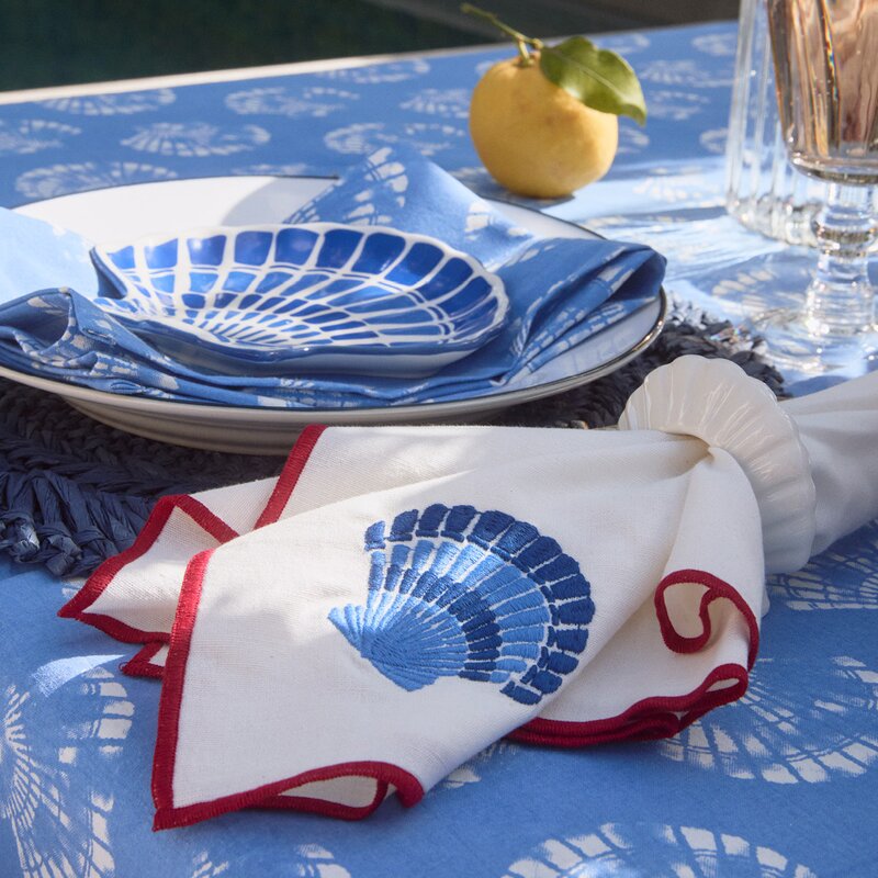 Lexington Shell stoneware serviettring 8 cm hvit