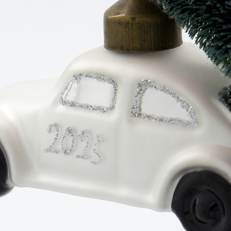 House Doctor Car julepynt 10,5x5,5 cm hvit sølv