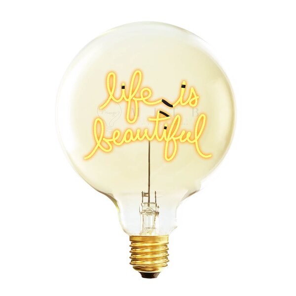 Elements Lighting MITB lyspære LED 17 cm Life Is Beautiful ravfarget