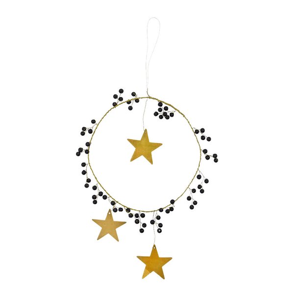 House Doctor Star Ring julepynt 15 cm svart messing