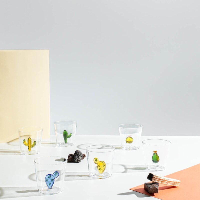 Ichendorf Milano Desert Plants vannglass 30 cl kaktus grønn/rav