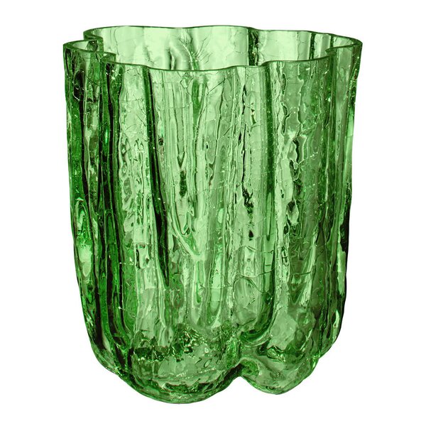 Kosta Boda Crackle vase 12,1 cm mørk grønn