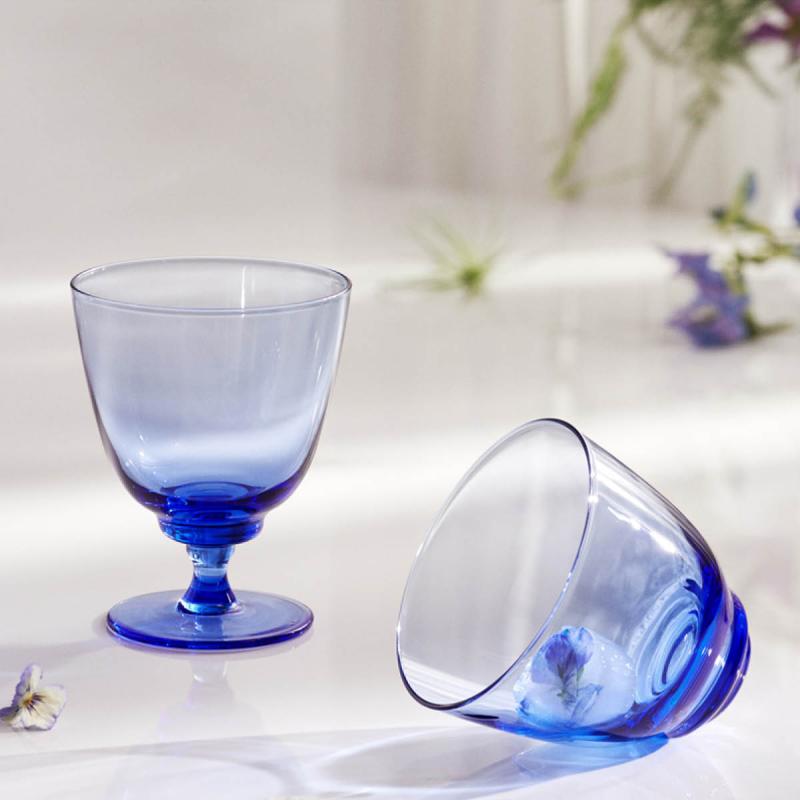 Holmegaard Flow vannglass 35 cl mørk blå