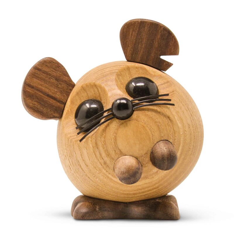 FableWood Ingolf mus trefigur 9 cm ask/valnøtt