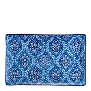 Stiernholm Sakura tallerken 25x16 cm blå/hvit