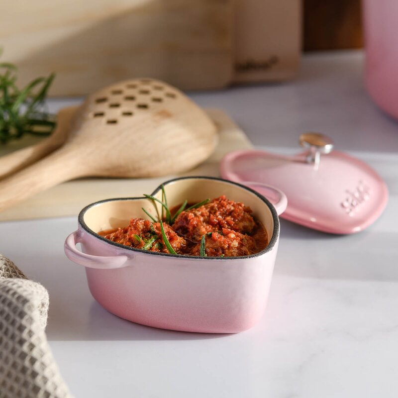 Sabor Mini støpejernsgryte hjerteformet 22 cl blush pink